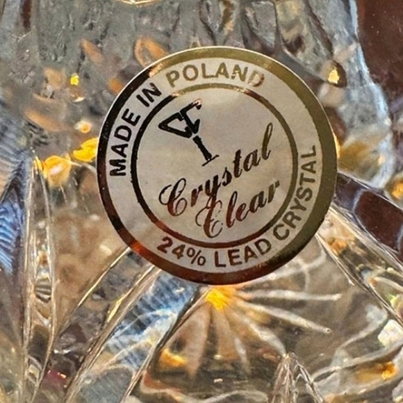 #Vintage #CrystalClear Polish 24% Lead Crystal Vase Floral Starburst Pattern - Picture 6 of 10